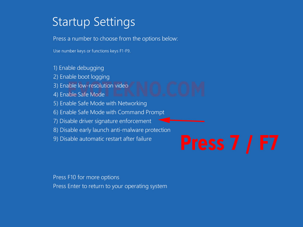 win7 driver signing disable