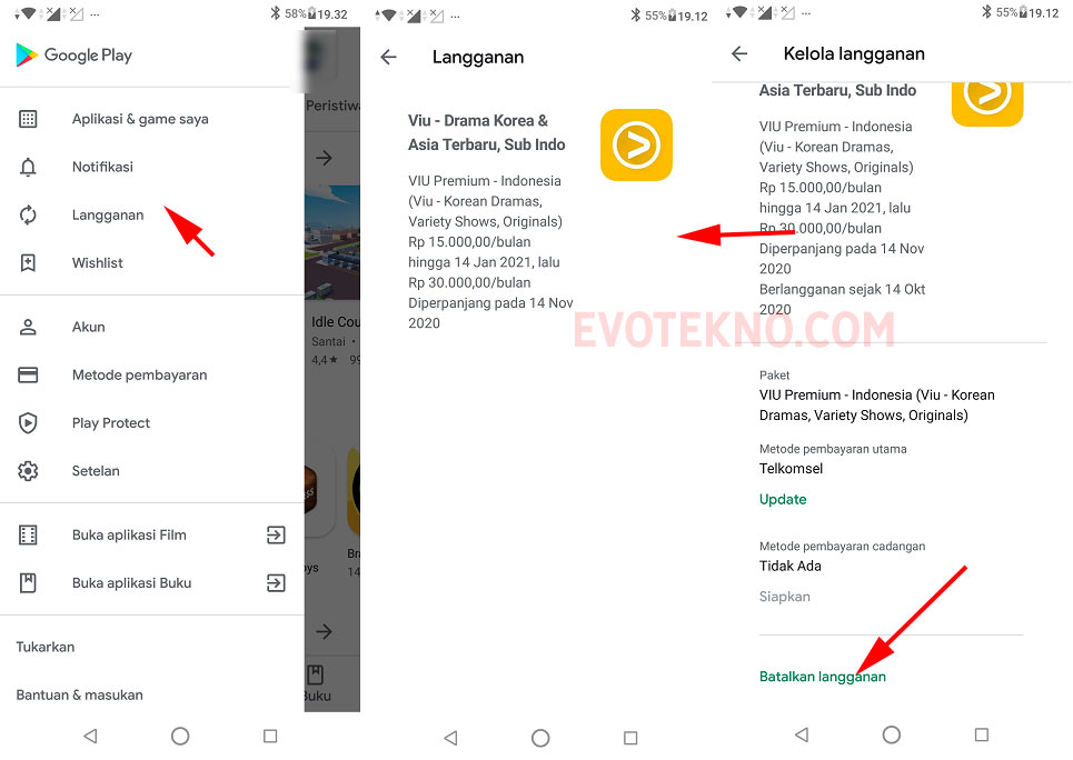 Berhenti berlangganan VIu - Google Play Store