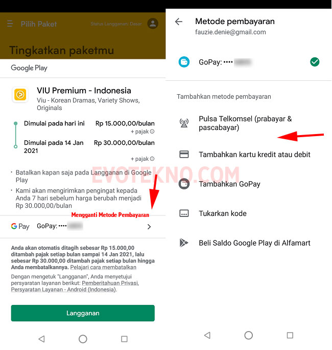 Langganan Viu pakai pulsa telkomsel via Google Play Store