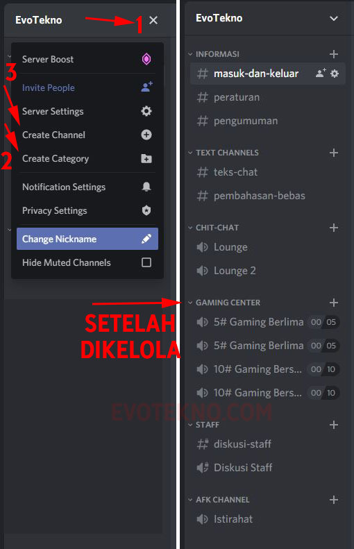 Create channel dan category discord