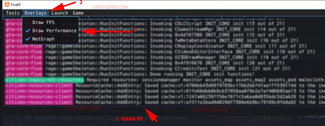 Cara Menampilkan FPS, Ping, CPU, GPU Monitoring di GTA 5 (FiveM) - EvoTekno