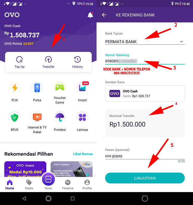 Cara Transfer Saldo OVO ke GoPay - EvoTekno
