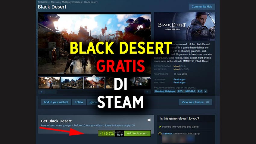 Black Desert Gratis di Steam