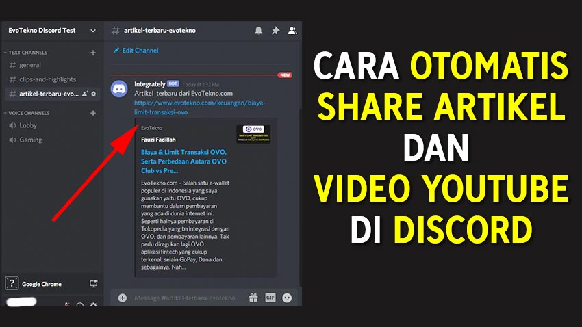 Cara Otomatis Share Artikel dan Video YouTube ke Discord