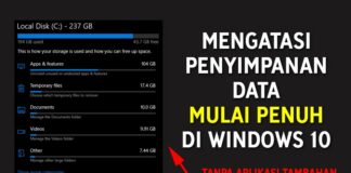 Mengatasi Peyimpanpanan Data Mualai Penuh di Windows 10