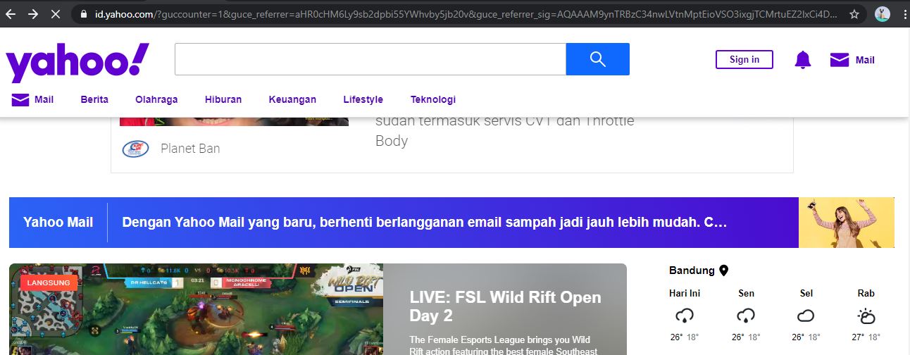 Halaman Yahoo - EvoTekno