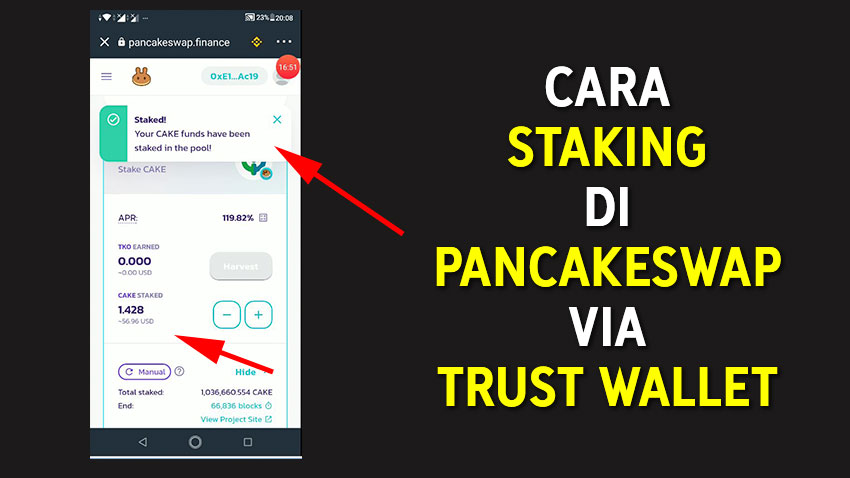 Cara Staking di PancakeSwap via Trust Wallet