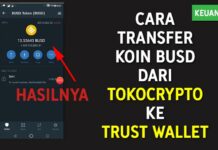 Cara Transfer Koin BUSD dari Tokocrypto ke Trust Wallet