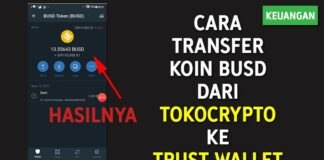 Cara Transfer Koin BUSD dari Tokocrypto ke Trust Wallet