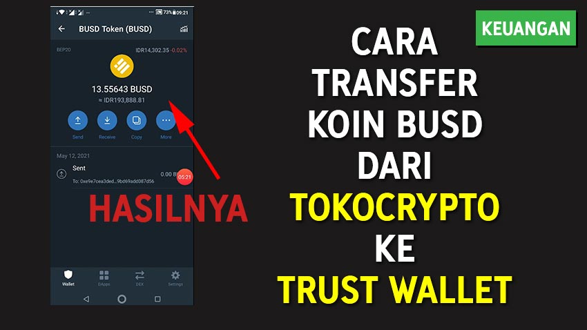 Cara Transfer Koin BUSD dari Tokocrypto ke Trust Wallet