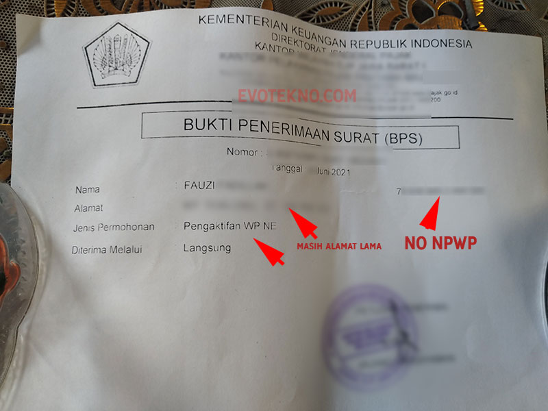 BPS - Pengaktifkan WP NE - NPWP