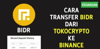 Cara Transfer BIDR dari Tokocrypto ke Binance