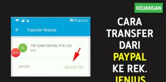 Cara Transfer Saldo dari Paypal ke Rekening Jenius