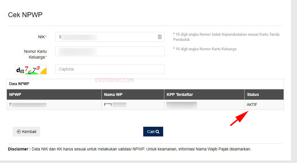 Cek NPWP