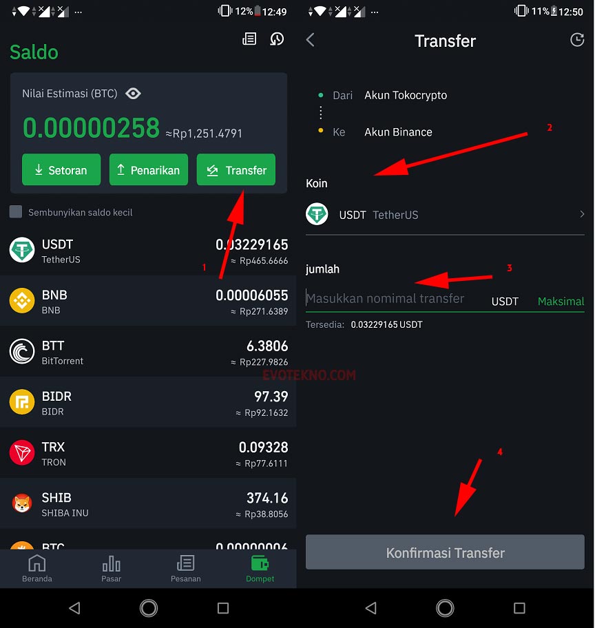 Binance Transfer - Tokocrypto versi Android