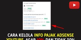 Cara Kelola Info Pajak AdSense YouTube