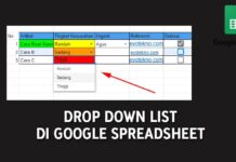 Drop Down List di Google Spreadsheet