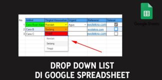 Drop Down List di Google Spreadsheet