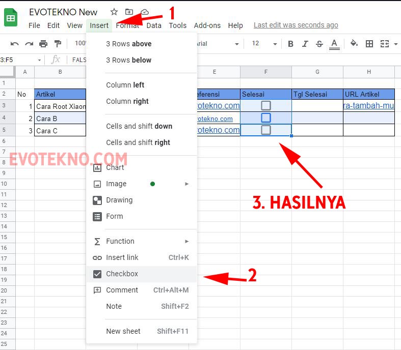 Tips Menggunakan Ceklis Di Google Sheet