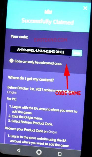 Product Code Amazon Prime Gaming - Origin