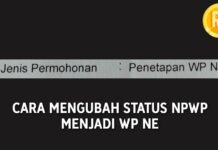 Cara Menonaktifkan Status NPWP jadi WP NE