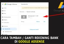 Cara Tambah atau Ganti Rekening Bank di Google AdSense