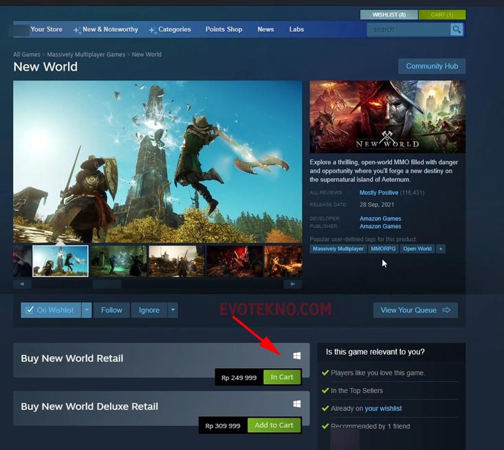 In Cart - Steam - Beli Game New World