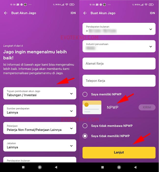 Informasi Pribadi - Buat AKun Bank Jago