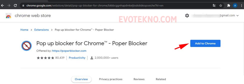 Install Ekstensi Poper Blocker - Google Chrome