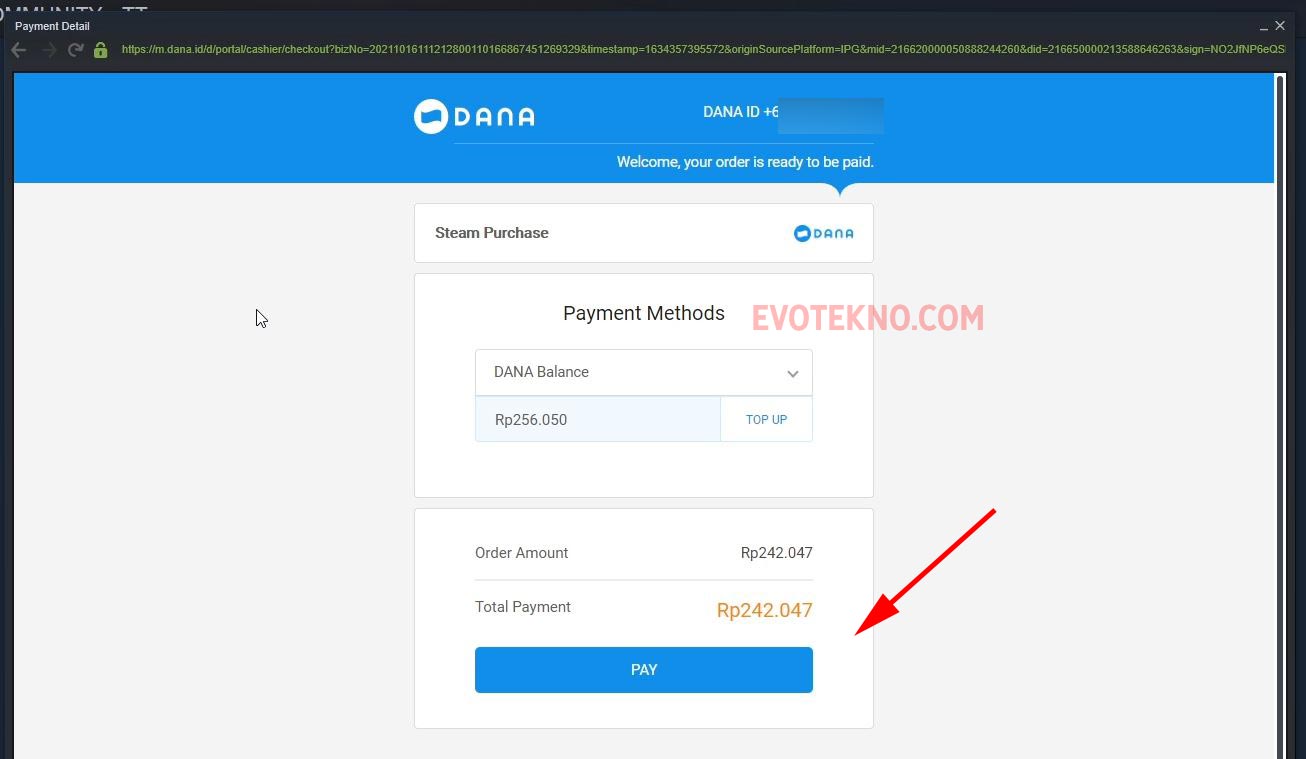Pay Payment Method - Beli Game di Steam Pakai DANA