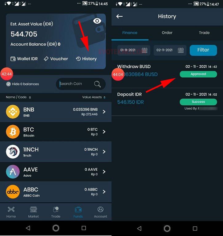 Indodax - History - Approved - Success