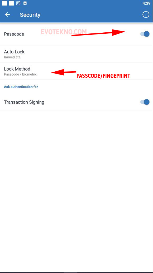 Security - Passcode - Trust Wallet
