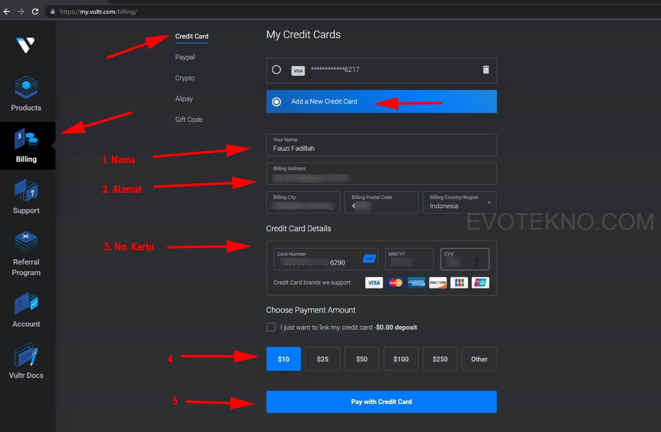 Cara Isi Saldo di Vutlr pakai kartu debit bank jago
