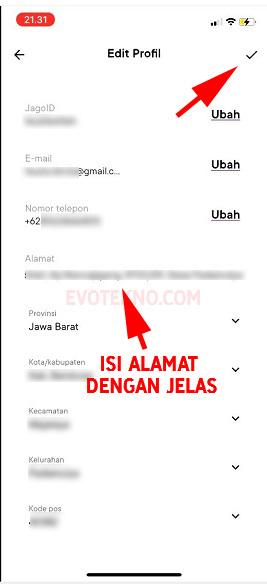 Ubah alamat korespondensi bank jago