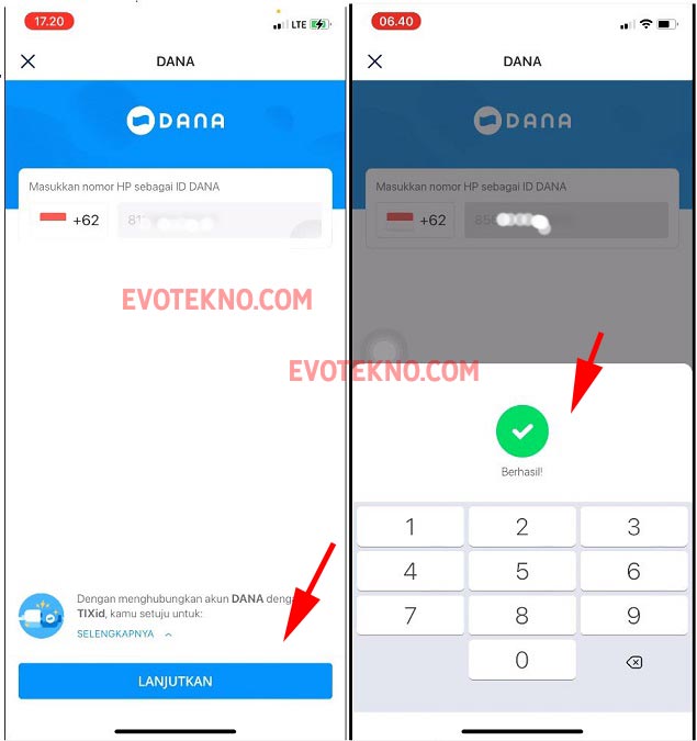 Aktivasi DANA - TIX ID