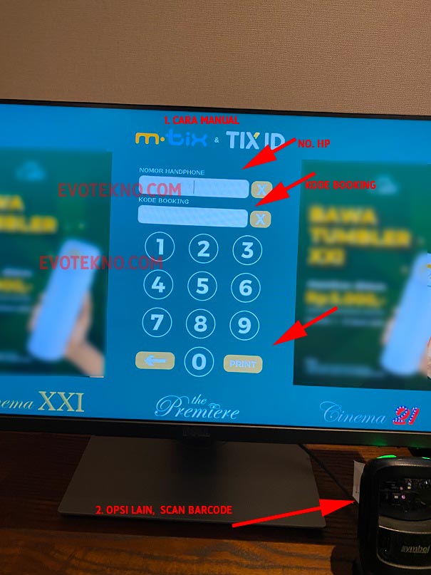 Monitor & Scanner Tiket di Bioskop Cinema 21