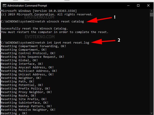 Reset Netsh - Command Prompt