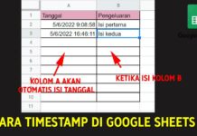 2 Cara Isi Tanggal Otomatis Ketika Isi TeksAngka Sel Lain (Timestamp), Google Sheets