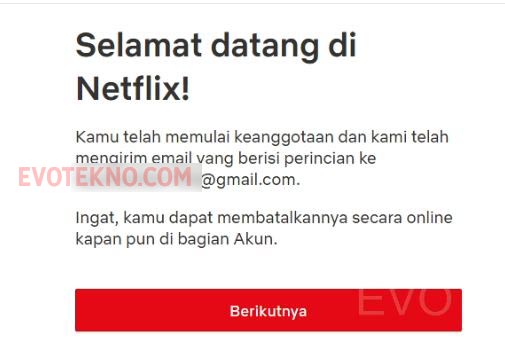 Berhasil daftar dan berlangganan netflix