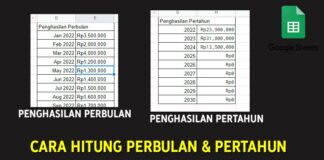 Cara Hitung Perbulan dan Pertahun di Google Sheets