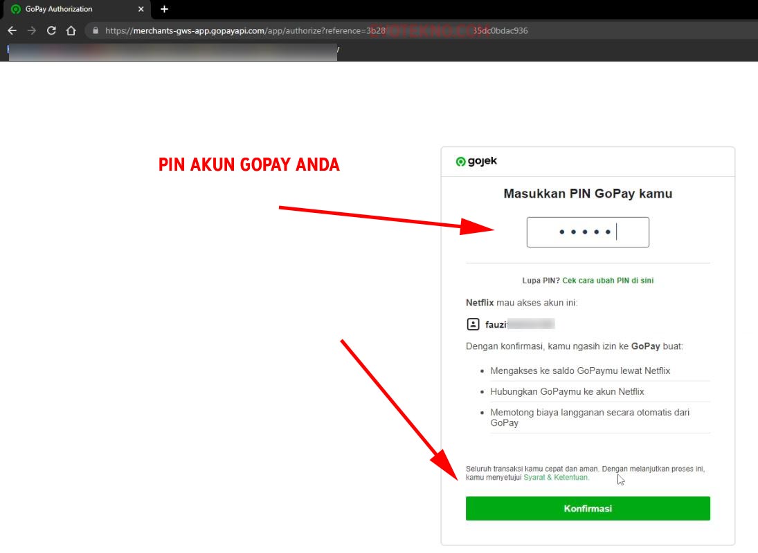 Pin Gopay - berlangganan netflix