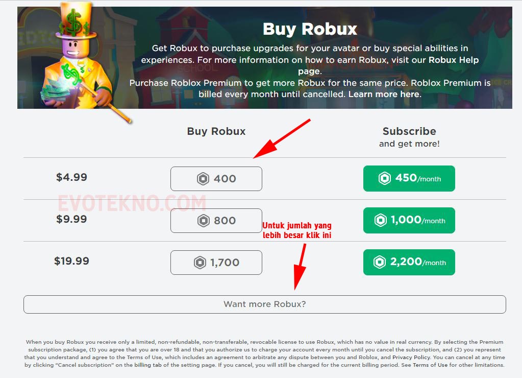 Buy 400 Robux 4,99 USD - roblox