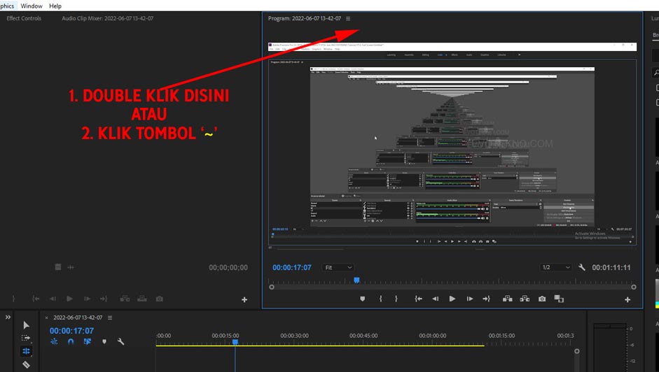Double Click For Full Screen Preview Of Adobe Premiere Pro Video