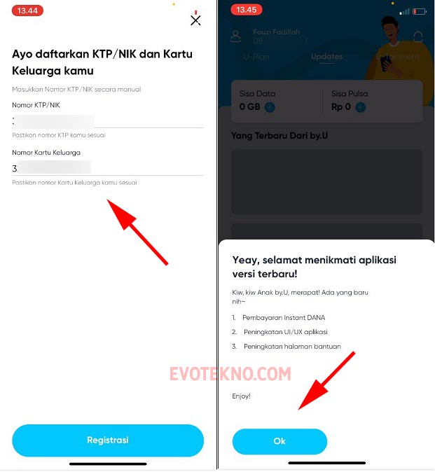 NIK KTP dan Kartu Keluarga - Registrasi BY.U