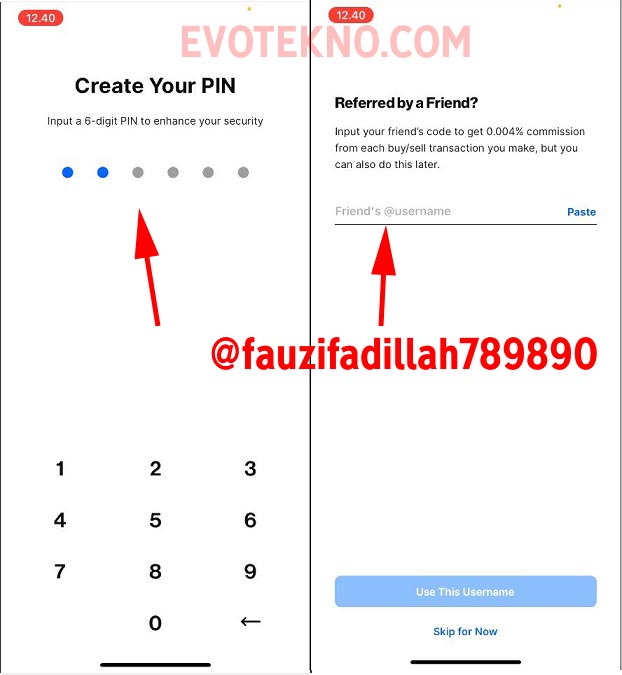 PIN dan Kode Referral Pintu Evotekno