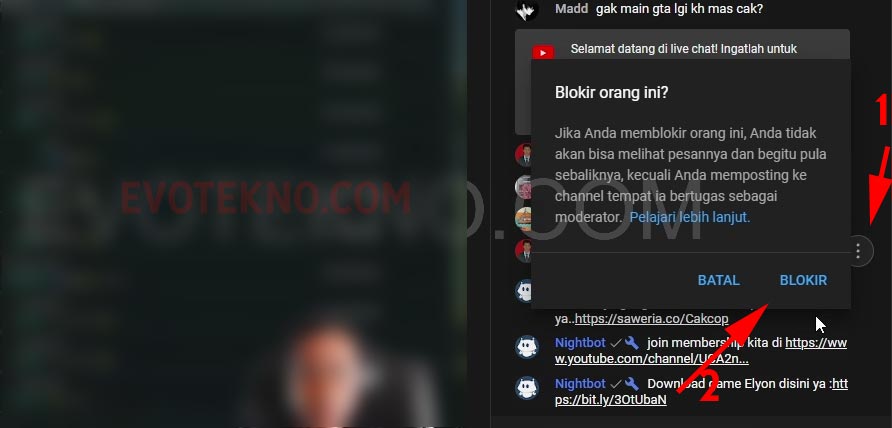 Blokir orang di YouTube