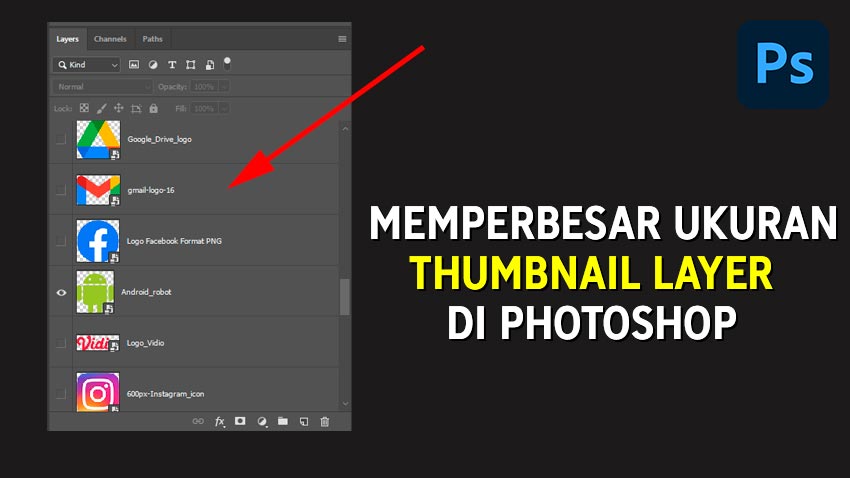 Cara Memperbesar Ukuran Thumbnail Layer di Photoshop