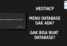 Cara Mengatasi HestiaCP Tidak Ada Menu Database (Tidak Bisa Buat DB Juga)