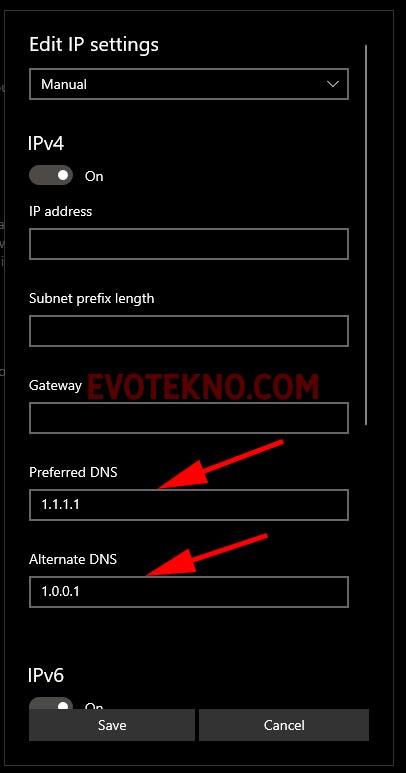 IPv4 DNS Server Windows 10