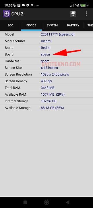 CPU-Z - Device - Xiaomi Redmi Note 11
